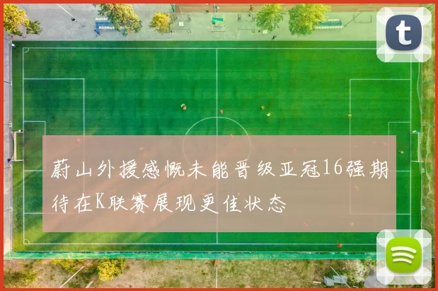 蔚山外援感慨未能晋级亚冠16强期待在K联赛展现更佳状态